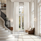Ivory White Linen Curtains 132 Inch Length by Nanspring