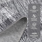 GarveeHome Modern Geometric Area Rug 4x6 Distressed Bordered Washable Non Slip - Image 3