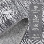 GarveeHome 9x12 Large Modern Gray Area Rug Distressed Bordered Rug Soft Non - Image 3