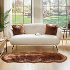 AMTOVO Faux Sheepskin Rug, Coffee Ultra Soft Fluffy Shag Area Rug, 2 x 6 ft - Image 6