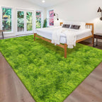 Green Tie-Dyed Rug for Living Room 8x10 Fluffy Area Rug Mat Bedside Throw Rug - Image 2