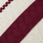 Fancy Homi Set of 1 Burgundy Boho Decorative Throw Pillow Covers 18x18 Inch - Image 4