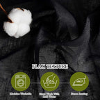 NICETOWN Black Curtains Linen Sheer Textured, Grommet Semi Sheer Linen Blend - Image 3