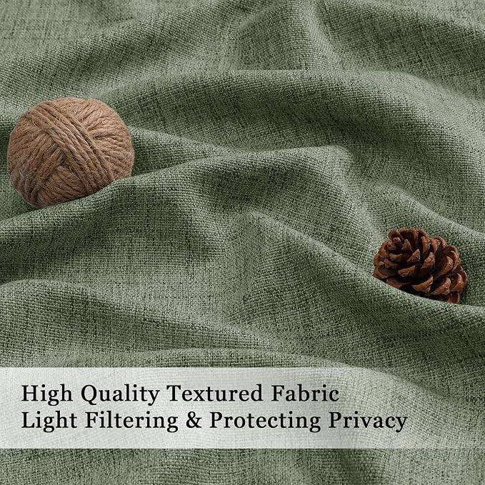 OWENIE Sage Green Valances for Windows 1 Pcs 18 Inch Length, Light Filtering - Image 2