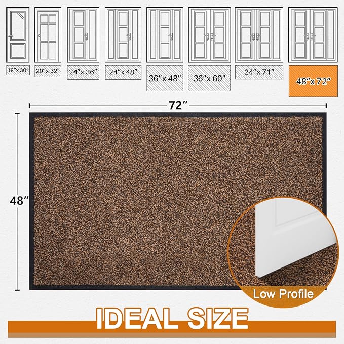 Mibao Front Door Mat, Dirt Trapper Welcome Mat - Image 2