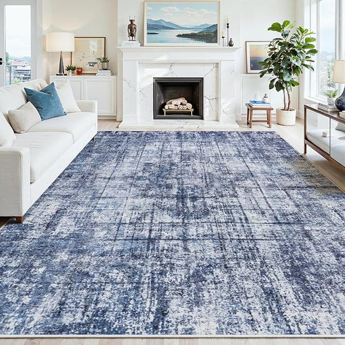 6x9 Area Rugs for Living Room Washable Rug: Anti-Skid Abstract Modern Living by Crority