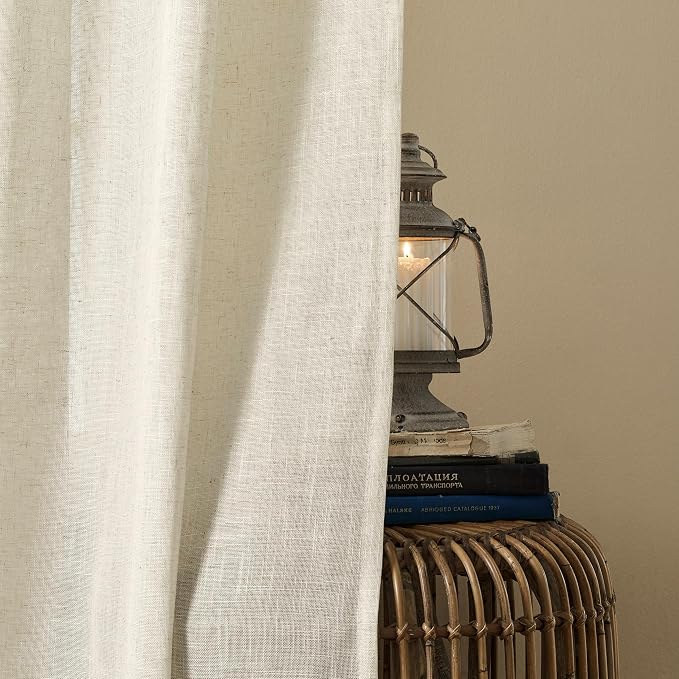 Joydeco Linen Curtains 90 Inch Length 2 Panel Sets, Light Filtering Curtains - Image 6