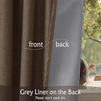 RYB HOME Coffee 100% Blackout Short Curtains 52 Width 45 inch Length, Light - Image 6