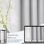 NICETOWN Short Faux Linen Greyish White Blackout Curtains 63 inches Long - Image 5