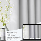 NICETOWN Greyish White Faux Linen Room Darkening Rod Pocket Curtains 63 inch - Image 5