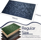 Blue Leaves Outdoor Indoor Entrance Doormats, Absorbent Durable Heavy Duty - Image 2