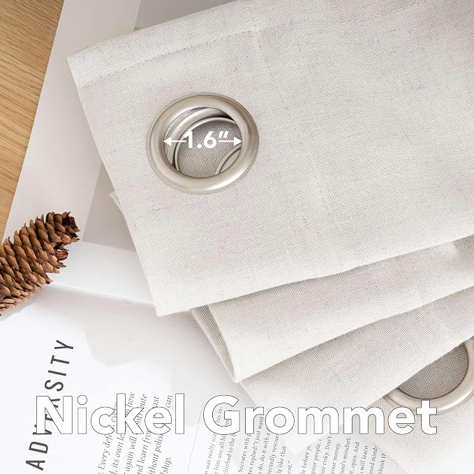 H.VERSAILTEX Living Room Linen Curtains Home Decorative Nickel Grommet Curtains - Image 5