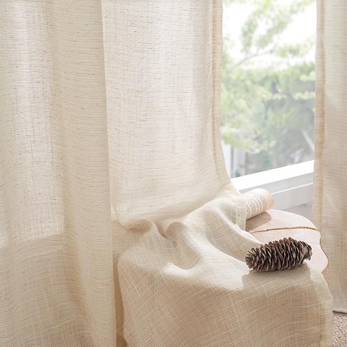 BGment Natural Linen Curtains 48 Inch Length - Image 8
