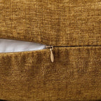 MIULEE Pack of 2 Couch Throw Pillow Covers 18x18 Inch Soft Mustard Chenille - Image 3