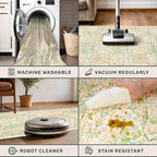 Washable Light Green Rug for Bedroom - Image 5