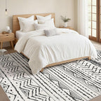 Nakagishi Black Rug Living Room 5X7: Washable Boho Large Neutral Soft Rug - Image 5