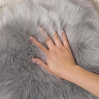 linmopm Faux Fur Rug Sheepskin Shag Fluffy Fuzzy Grey 4x6 ft Rugs - Image 4