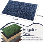 Blue Leaves Outdoor Indoor Entrance Doormats, Absorbent Durable Heavy Duty - Image 2