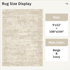 9x12 Area Rugs for Living Room, Non Slip Machine Washable Vintage Rugs - Image 4