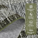 GarveeHome 9x12 Large Modern Green Area Rug Distressed Bordered Rug Soft Non - Image 3