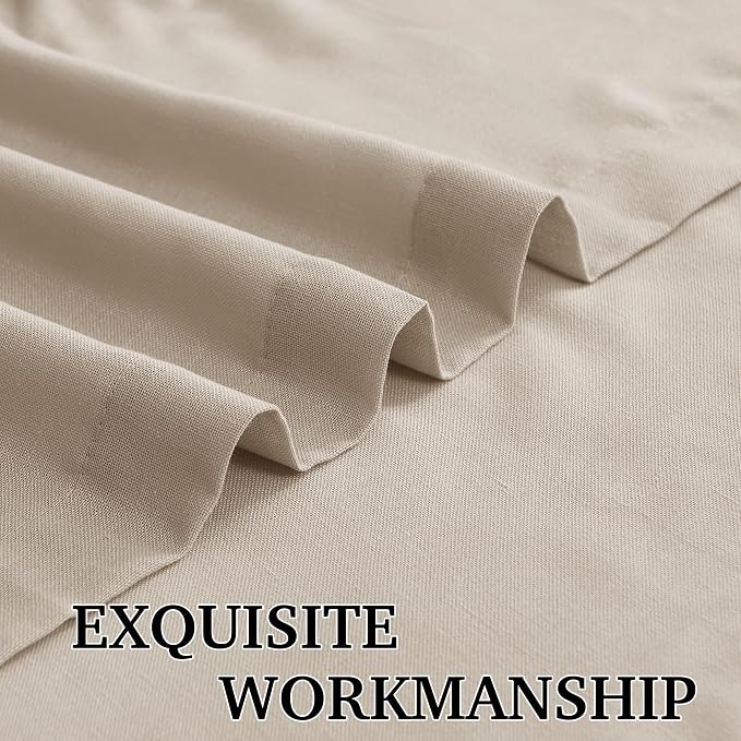 RYB HOME Guaze Burlap Curtains 95 inches Long, Large Window Treatment Back Tab - Image 4
