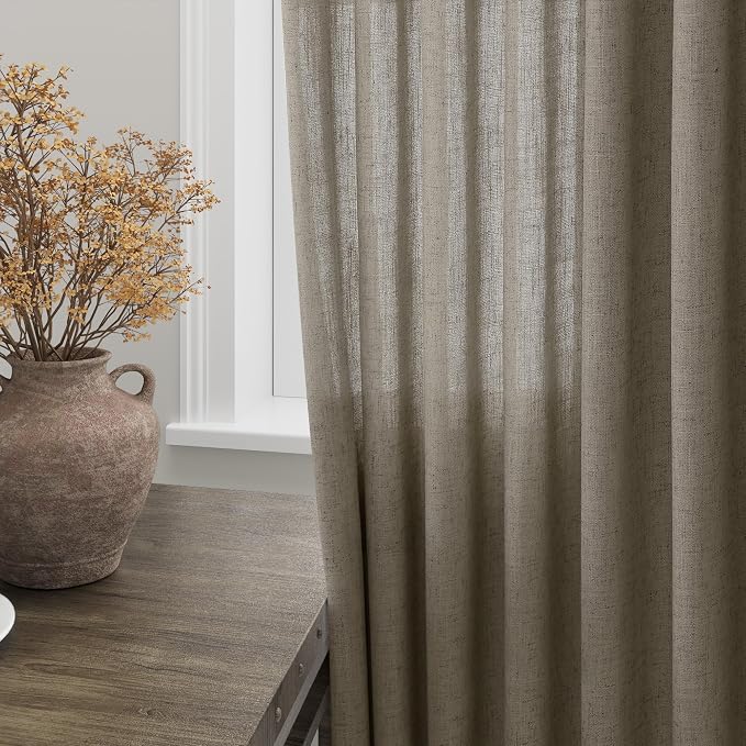 Mocha Linen Curtains 84 Inches Long - Image 3