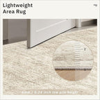 Soalmost 9x9 Beige Round Rug 9ft Living Room Circle Rug Vintage Round Area Rug - Image 6