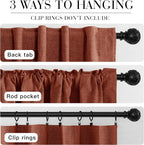 RYB HOME 100% Blackout Linen Textured Curtains 108 inches Long, Insulating - Image 7