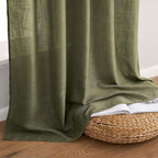 MIULEE Light Olive Green Linen Curtains 90 Inch Long 2 Panels - Image 7