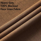 MIULEE Linen Curtains for Bedroom 100% Blackout Thermal Insulated Brown Grommet - Image 5