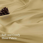 Lecloud Gold Sheer Curtains 63 Inch Length 2 Panels, Rod Pockets Window - Image 8