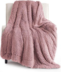 Bedsure GentleSoft Fuzzy Sherpa Faux Fur Twin Blanket Dusty Pink Cozy Gifts by BEDSURE