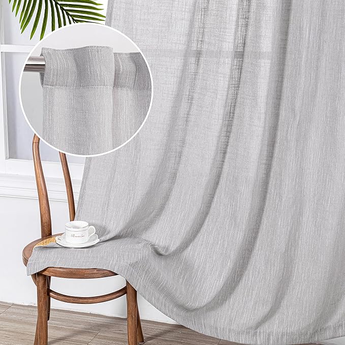 MYSKY HOME Short Curtains for Small Window, Boho Sheer Curtains 2 Panels Set by MYSKYHOME