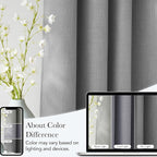 NICETOWN Short Faux Linen Light Grey Blackout Curtains 63 inches Long - Image 5