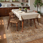 Washable Area Rug 9' x 12' Vintage Traditional Persian Mat - Image 3