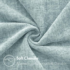 MIULEE Pack of 2 Light Blue Throw Pillow Covers 12x20 Inch Soft Chenille Lumbar - Image 2