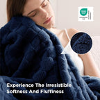 Bedsure GentleSoft Navy Throw Blanket - Image 4