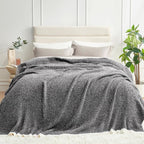 Snuggle Sac Heather Black Bedding Blankets Twin Size, Reversible Super Soft - Image 8