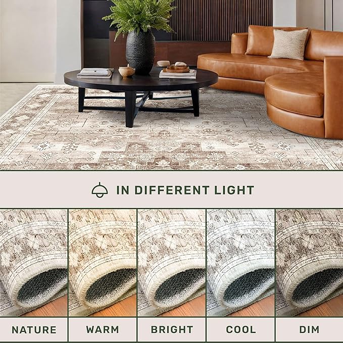 Boho 2x8 Long Runner Rugs for Hallway, Neutral Farmhouse Non Slip Runner for - Image 8