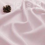 Chyhomenyc Blush Pink Valance for Windows, Light Filtering Faux Linen Textured - Image 3