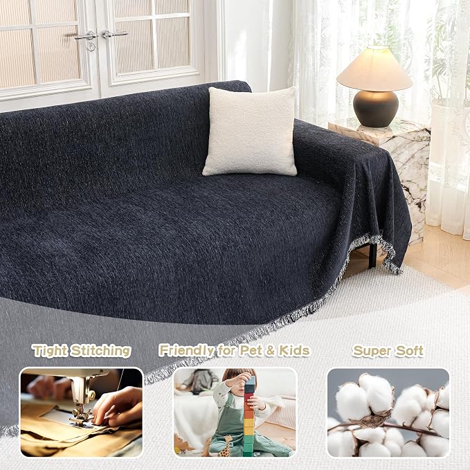 MYSKY HOME Couch Cover for Dogs, Washable Couch Covers for 3 Cushion Couch Sofa - Image 2