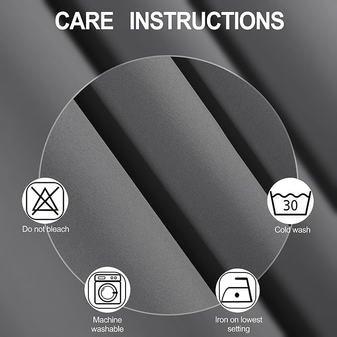 LEMOMO Grey Blackout Curtains/52 x 95 Inch/Set of 2 Panels Thermal Insulated - Image 4