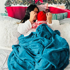 Bedsure GentleSoft Fleece Throw Blanket Teal - Image 6