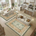 GarveeHome Terracotta Olive Sage Green Washable 5x7 Area Rugs, Botanical Grove - Image 9