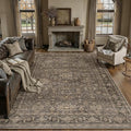 12x15 Washable Area Rug for Living Room Bedroom Vintage Brown Non Slip Carpet by WondRg