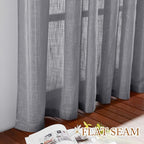 NICETOWN Linen Sheer Curtains for Living Room, Rod Pocket & Back Tab Semi Sheer - Image 7