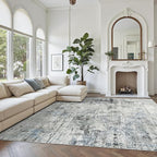 Abstract Rug 8x10 Large Living Room Rugs Neutral Modern Washable Area Rugs - Image 2