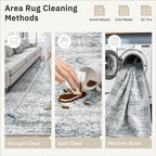 12x15 Washable Area Rug Gray Neutral Abstract Living Room Large Carpet Non Slip - Image 6