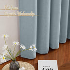 NICETOWN Linen Blend Mist Blue Curtains - Image 8