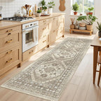 Kitchen Runner Rug Non Slip Washable 2.5x8, Soft Low Pile Entryway Rug Runners by Restydon